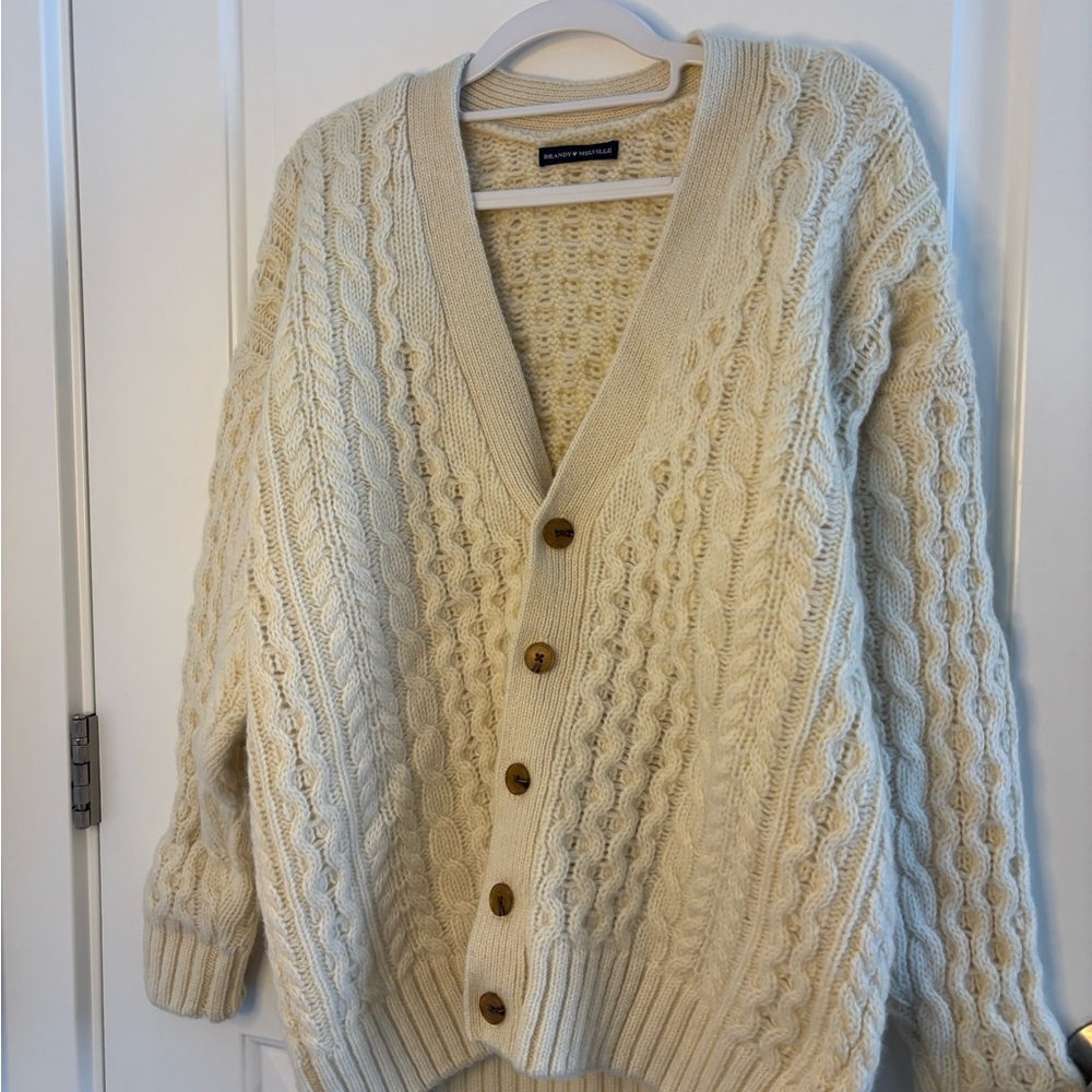 Brandy Melville Eva Heavy Wool Cable Knit Cardigan - Picture 3 of 8